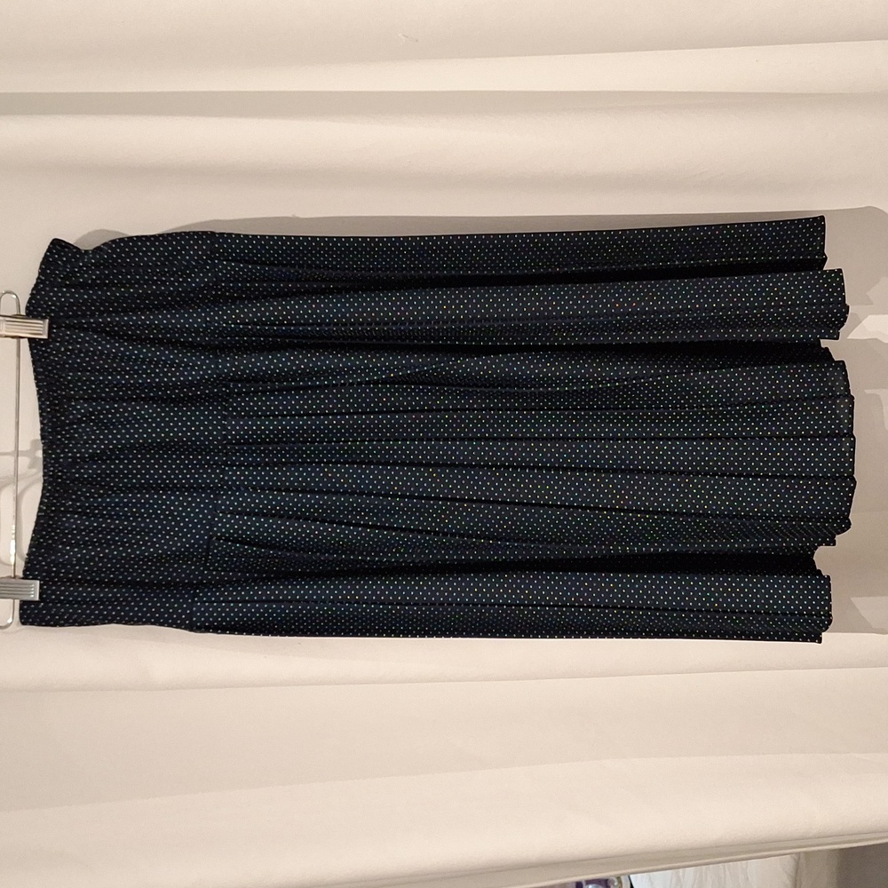 Vintage blue with white polka dot Drop Waist pleated flare skirt